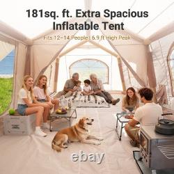 10-12 Person Inflatable Outdoor Camping Tent Large Family Tent With Stove Jack