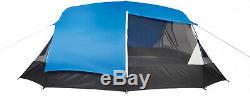 10-Person Blue/White Freestanding Tunnel Tent With Multi-Position Fly Hike Camping