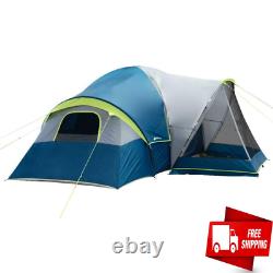 10-Person Family Camping Tent with 3 Rooms and Screen Porch EZ Setup w Mud Mat