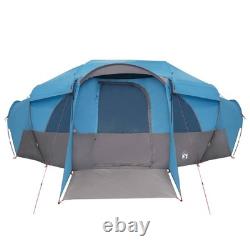 10 Person Family Tunnel Tent Waterproof Camping Shelter Blue Large Outdoor