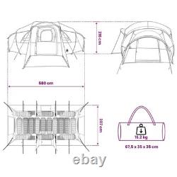 10 Person Family Tunnel Tent Waterproof Camping Shelter Green Large Outdoor