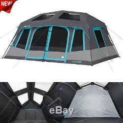 10 Person Instant Cabin Tent Family Camping Equipment Gear Sleeping Bag Hiking