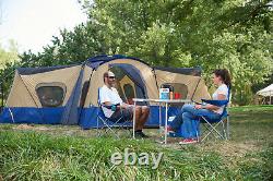 14-Person 4-Room Base Camp Tent 4 Entrances Camping Family Cabin Big Shelter New