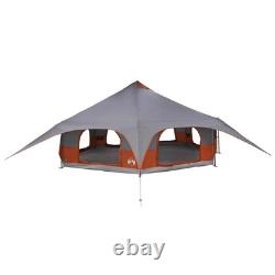 18 Person Family Camping Tent Waterproof Outdoor Shelter Grey Orange Large