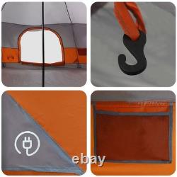 18 Person Family Camping Tent Waterproof Outdoor Shelter Grey Orange Large