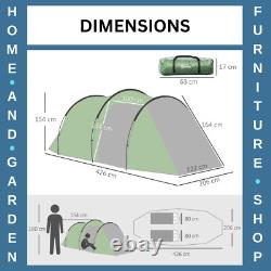2-3 Person Tunnel Camping Tent, Groundsheet Rainfly Air Vents Waterproof Shelter