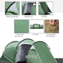 2-3 Person Tunnel Camping Tent, Groundsheet Rainfly Air Vents Waterproof Shelter