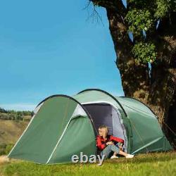 2-3 Person Tunnel Camping Tent, Groundsheet Rainfly Air Vents Waterproof Shelter