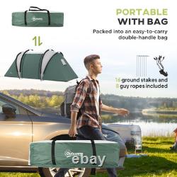 2 Bedroom Camping Tent with Living Area 3000mm Waterproof Green