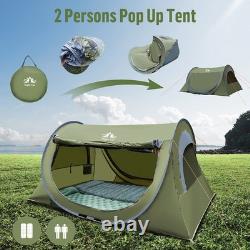 2 Person Camping Pop Up Tent Quick Setup, Waterproof for Family Outings