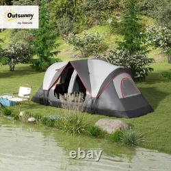 2 Room Camping Tent with Waterproof Rainfly & Screen Panels Grey