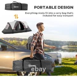2 Room Camping Tent with Waterproof Rainfly & Screen Panels Grey