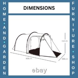 2 to 3 Man Tunnel Camping Tent with Porch Vestibule Rainfly & Air Vents Shelter