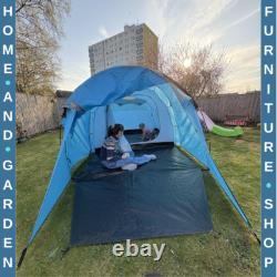 2 to 3 Man Tunnel Camping Tent with Porch Vestibule Rainfly & Air Vents Shelter
