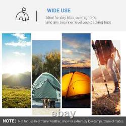 2 to 3 Man Tunnel Camping Tent with Porch Vestibule Rainfly & Air Vents Shelter