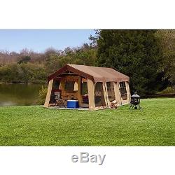 20X10' NEW Camping Brown Instant Family Cabin 2 Room Large Sealed 10 person TENT