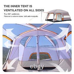 210T Large Camping Tent 8-10 Person Double Layer Camping Tent 149.6x102.4x72.8in