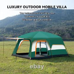 210T Large Camping Tent 8-10 Person Double Layer Camping Tent 149.6x102.4x72.8in