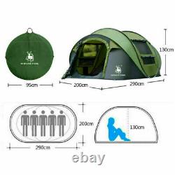 3-4 Man Family Pop Up Tent Automatic Waterproof Outdoor Camping Portable Hiking