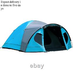 3-4 Man Tent with Porch, Camping Tent for 3 to 4 Persons with Sewn-in Groundsheet