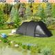 3 4 Man Tunnel Tent Black Air Vents Carry Bag Festival Fibreglass Poles Foxden