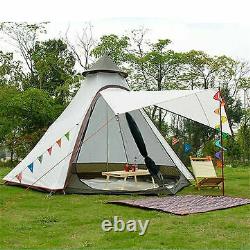 3-4 People Tent Indian Bell Tepee Style Pyramid & Large Canopy Sunshade