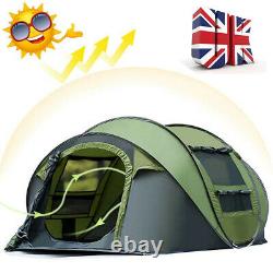 3-4 Person Big Family Breathable Tent Instant Pop Up Tent Outdoor Camping Hiking