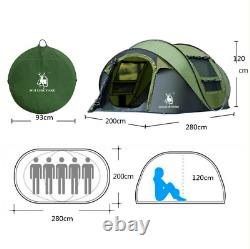 3-4 Person Big Family Breathable Tent Instant Pop Up Tent Outdoor Camping Hiking