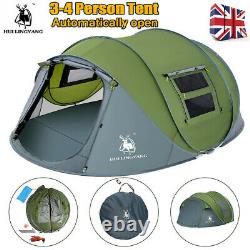 3-4 Person Camping Dome Tent Waterproof Spacious Outdoor Hiking Backpacking UK