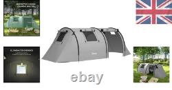 3-4 Person Camping Tent Large Family Tunnel Waterproof 3000mm with 2 Rooms