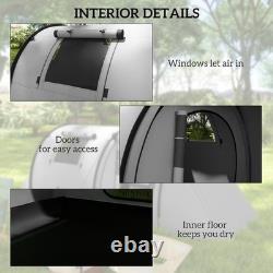 3-4 Person Camping Tent Large Family Tunnel Waterproof 3000mm with 2 Rooms