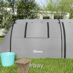 3-4 Person Camping Tent Large Family Tunnel Waterproof 3000mm with 2 Rooms