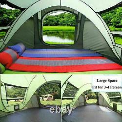 3-4 Person Easy Pop Up Tent Waterproof Instant Family Tents for Camping Hiking