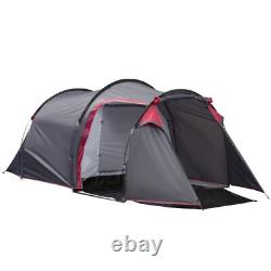 3-4 Person Family Camping Tent 2 Room Waterproof Hiking Festival Tunnel Porch