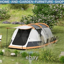 3-4 Person Tunnel Camping Tent 2000mm Waterproof Family Shelter with Carry Bag