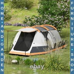3-4 Person Tunnel Camping Tent 2000mm Waterproof Family Shelter with Carry Bag