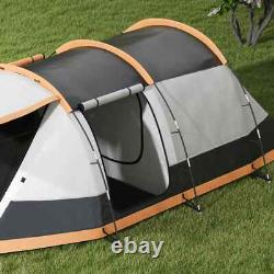 3-4 Person Tunnel Camping Tent 2000mm Waterproof Family Shelter with Carry Bag