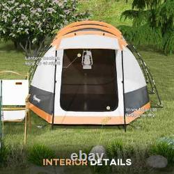 3-4 Person Tunnel Camping Tent 2000mm Waterproof Family Shelter with Carry Bag