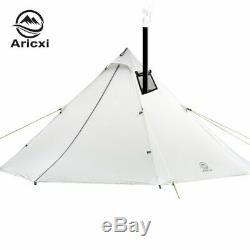 3-4 Person Ultralight Outdoor Camping Teepee 20D Silnylon Pyramid Tent Large Rod