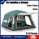 3 Door 2 Room Large Family Cabin Tents 8-12 Person Camping Tent With, Green