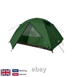 3 Person 4 Season Waterproof Tent 2 Room Dome Aluminium Poles Backpacking Green