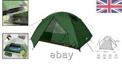 3 Person 4 Season Waterproof Tent 2 Room Dome Aluminium Poles Backpacking Green