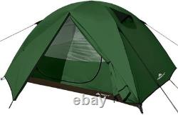 3 Person 4 Season Waterproof Tent 2 Room Dome Aluminium Poles Backpacking Green