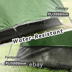 3 Person 4 Season Waterproof Tent 2 Room Dome Aluminium Poles Backpacking Green