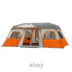 3 Room Camping Instant Cabin Tent Integrated LED Light 12 Person Outdoor Shelter