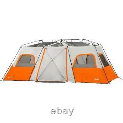 3 Room Camping Instant Cabin Tent Integrated LED Light 12 Person Outdoor Shelter
