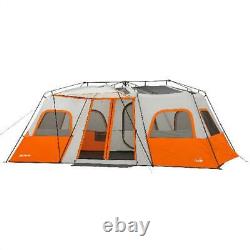 3 Room Camping Instant Cabin Tent Integrated LED Light 12 Person Outdoor Shelter