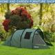 3 To 4 Person Two Room Tunnel Tent With Windows And Carry Bag For Camping Hiking