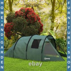 3 to 4 Person Two Room Tunnel Tent with Windows and Carry Bag for Camping Hiking
