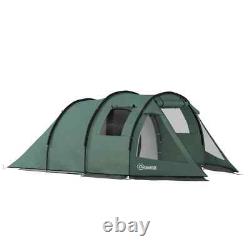3 to 4 Person Two Room Tunnel Tent with Windows and Carry Bag for Camping Hiking